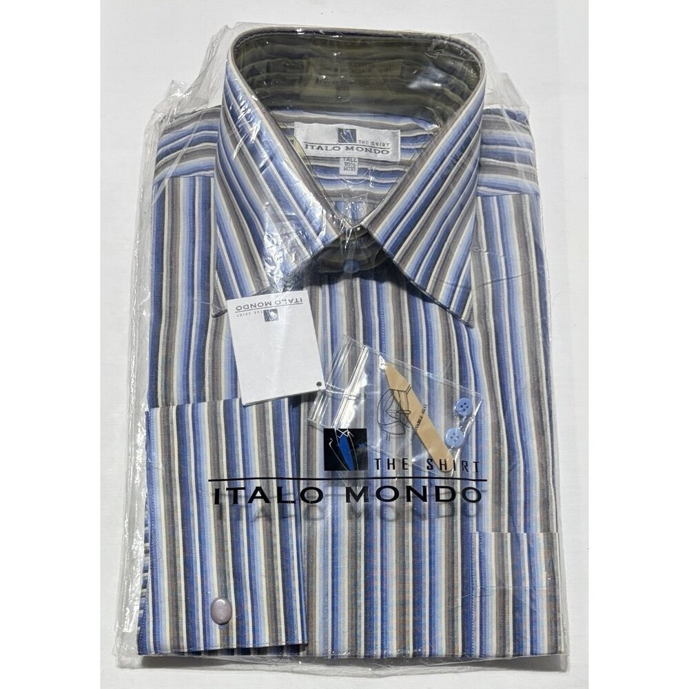 Italo Mondo Men’s Formal Dress Shirt Size 16.5 Tall 36/37
